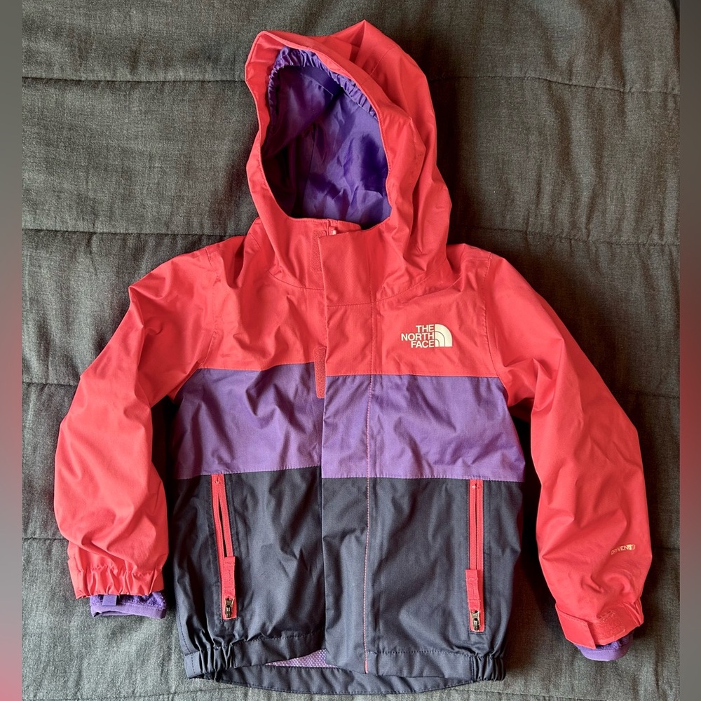 The North Face Pink, Purple and Navy Hooded Coat